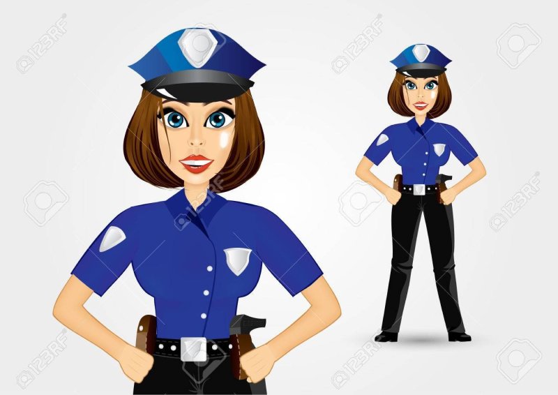 Полицейская девушка мультяшная