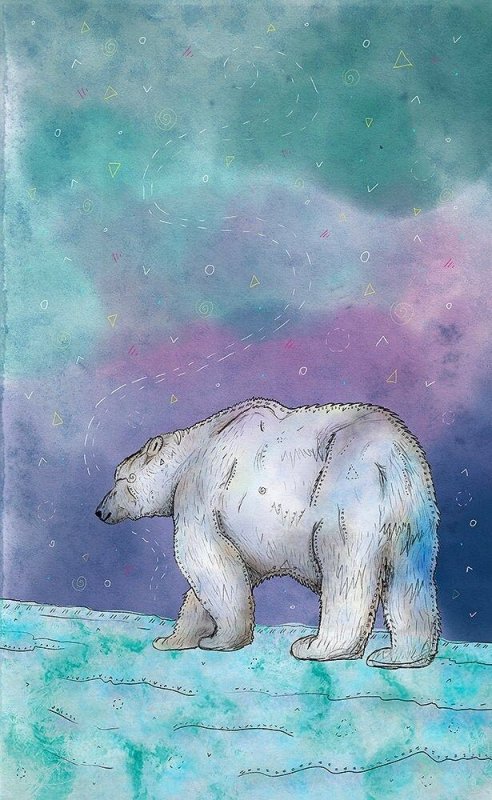 Рисование белый медведь