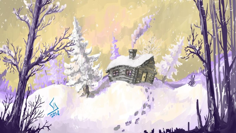 Зимний фон для арта