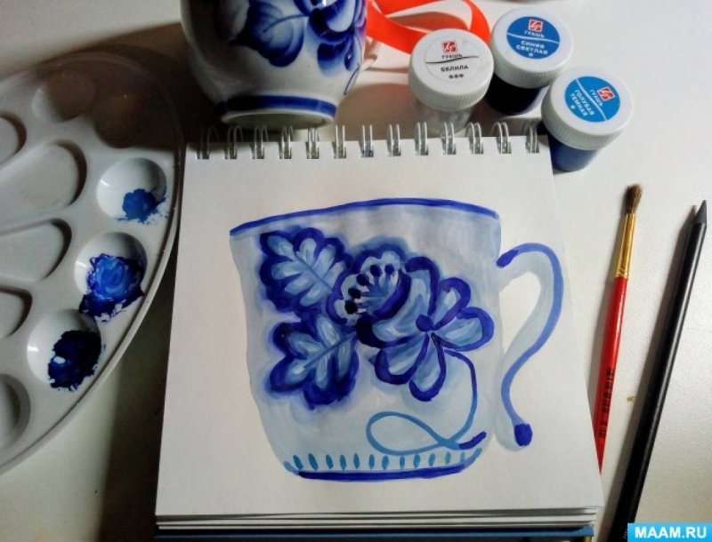 Посуда для рисования Гжели