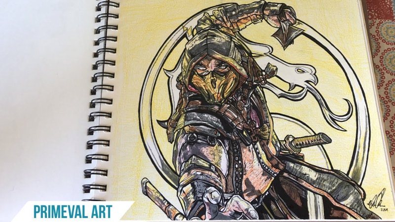 Скорпион мортал комбат 11 рисунок