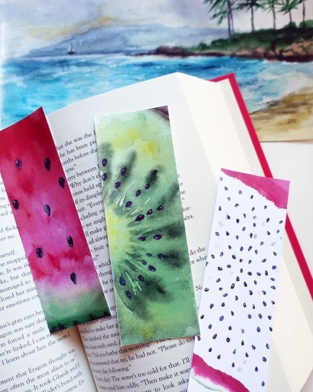 Закладки для книг акварелью