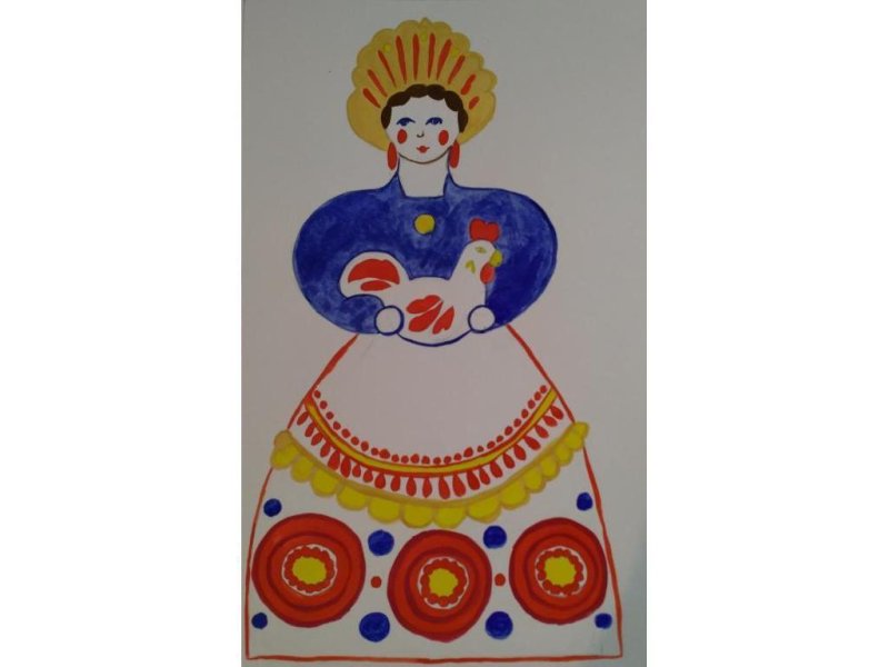 Дымковская игрушка Барыня для рисования