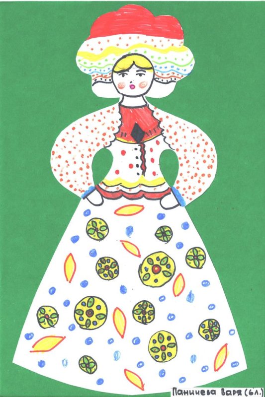 Рисование Дымковская Барыня