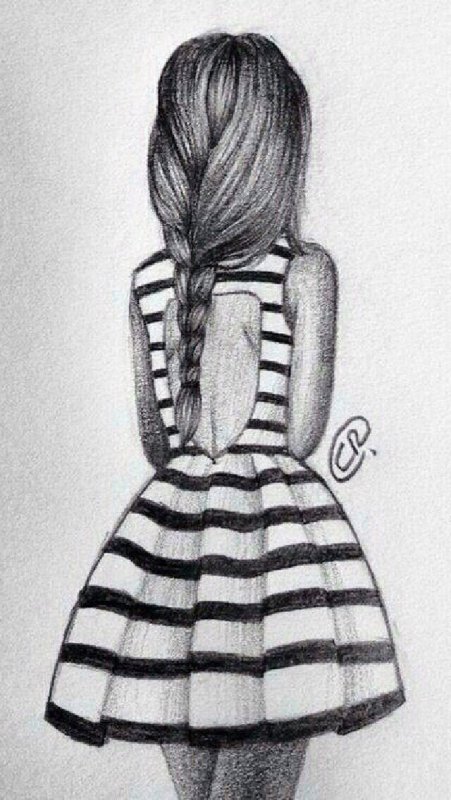 Рисунок девушки карандашом