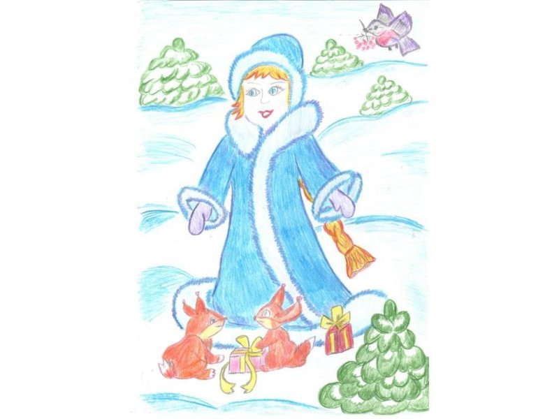 Снегурочка рисунок для детей
