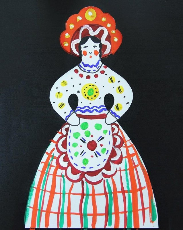 Дымковская игрушка Барыня с ребенком