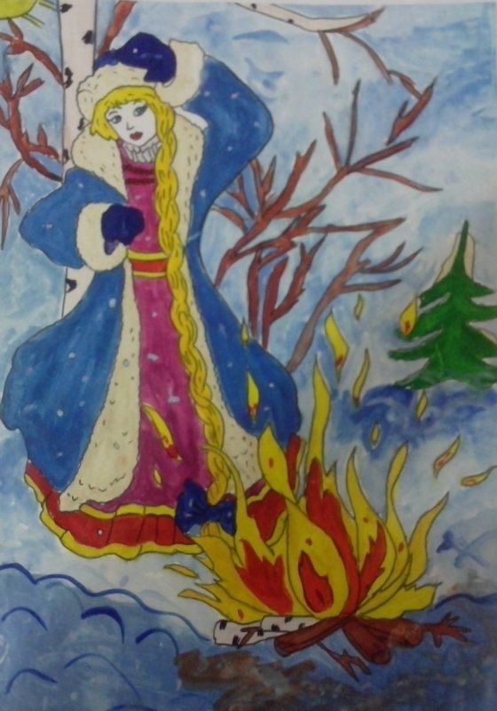 Рисунок на тему Снегурочка