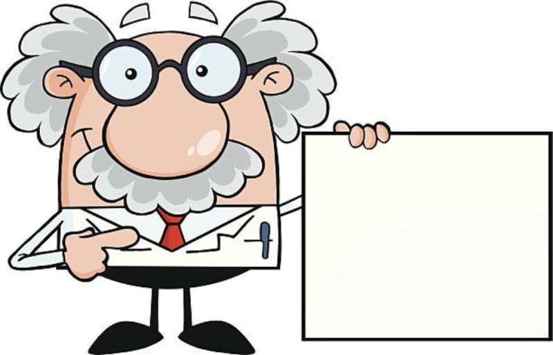 Ученый на белом фоне