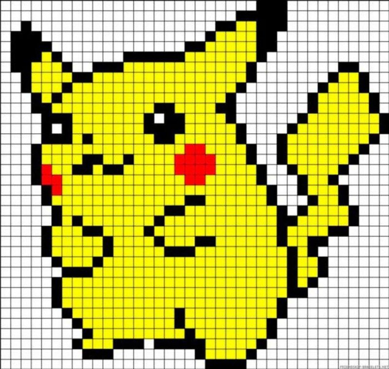 Рисунки по клеточкам Пикачу