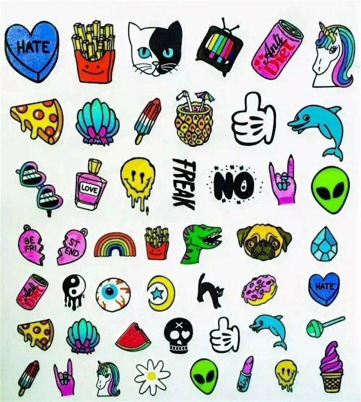 наклейки для срисовки