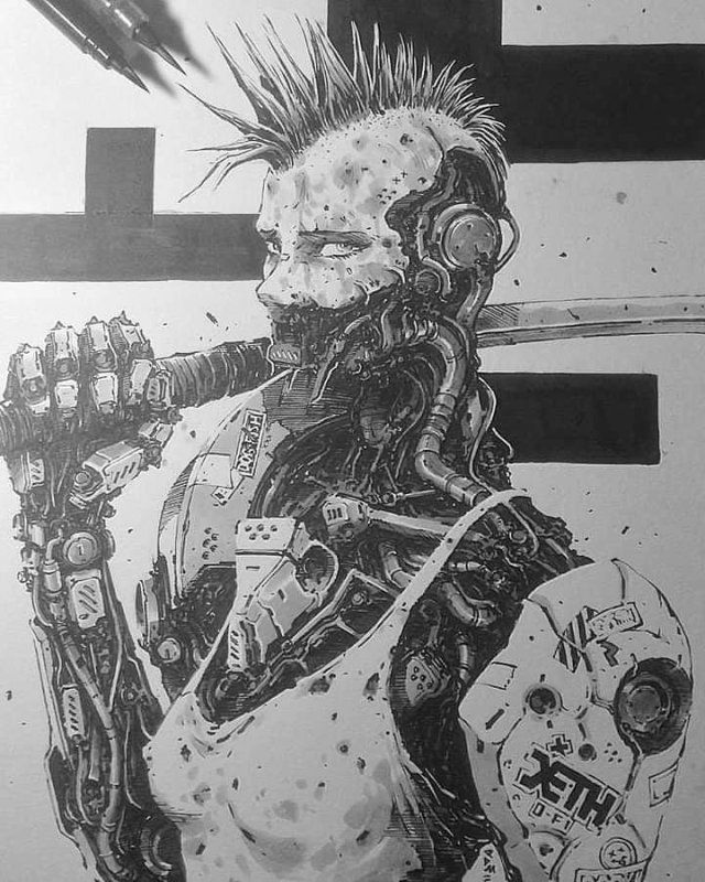 Cyberpunk 2077 киборги арт