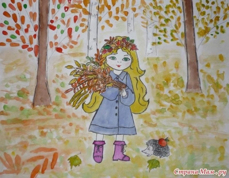 Рисунки детей на тему осень