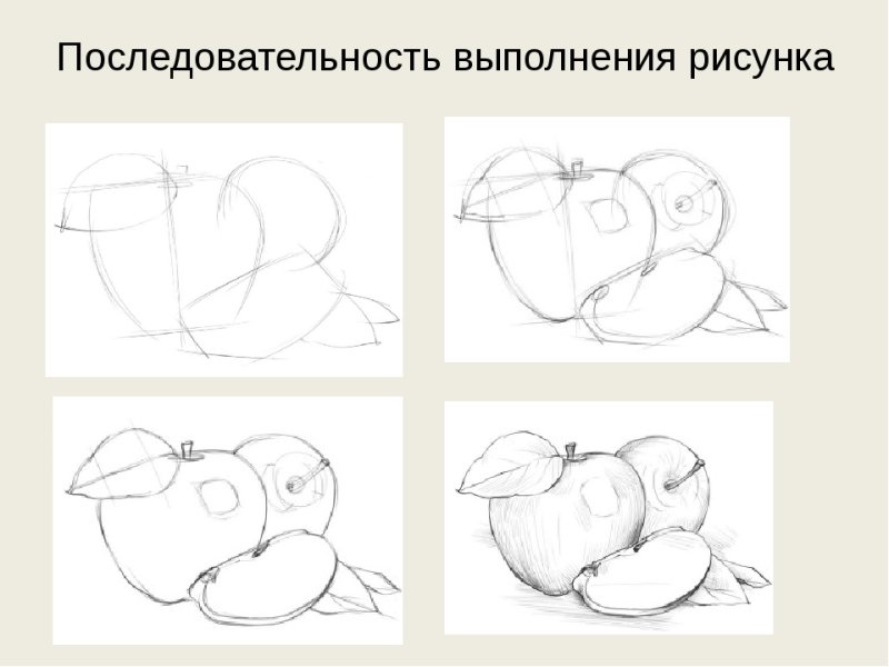 Этапы штрихования натюрморта