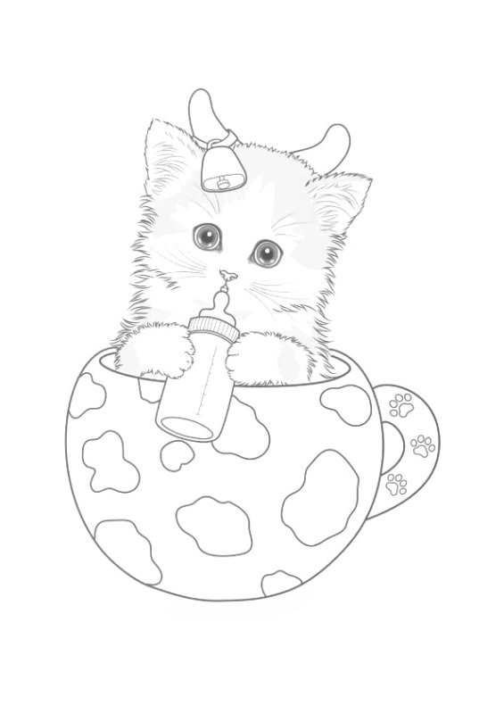 Котенок. Раскраска