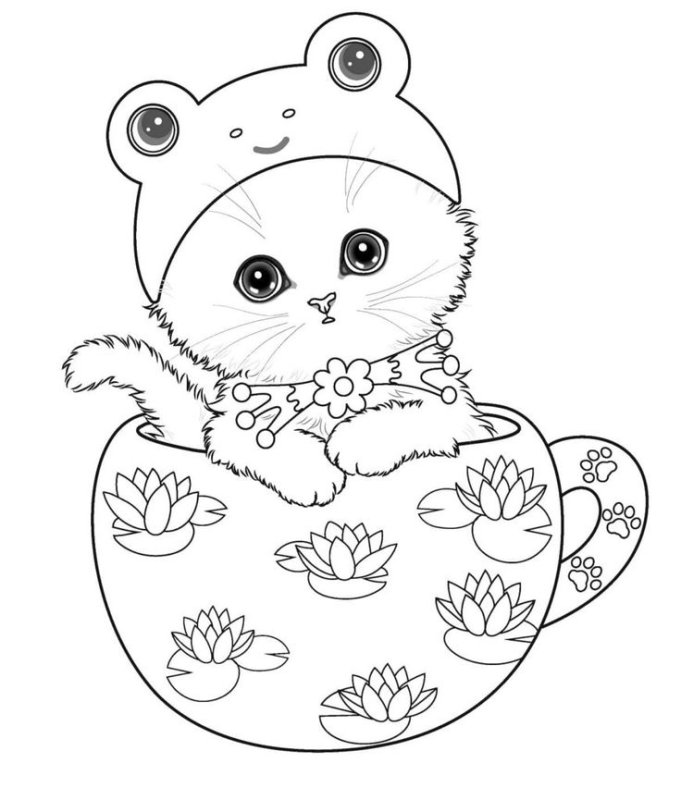 Раскраска. Котики