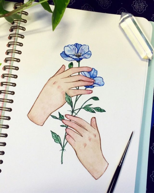 Красивые рисунки в скетчбуке