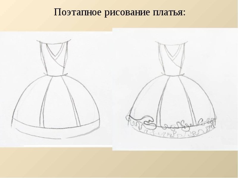 Платье рисунок карандашом