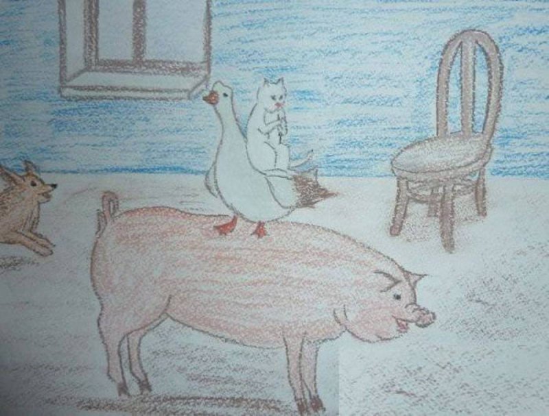 Иллюстрация к каштанке Чехова карандашом