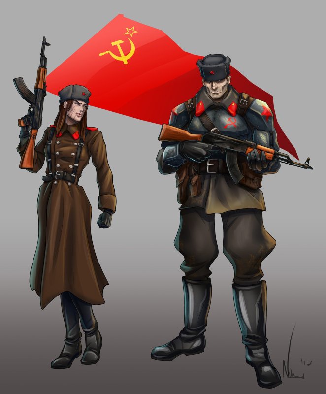 Советский солдат дизельпанк арт