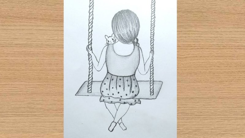 Рисунок девочки карандашом