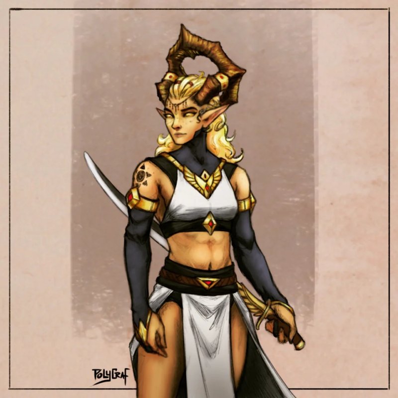 тифлинг паладин девушка