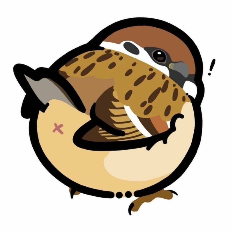 мультяшный воробей