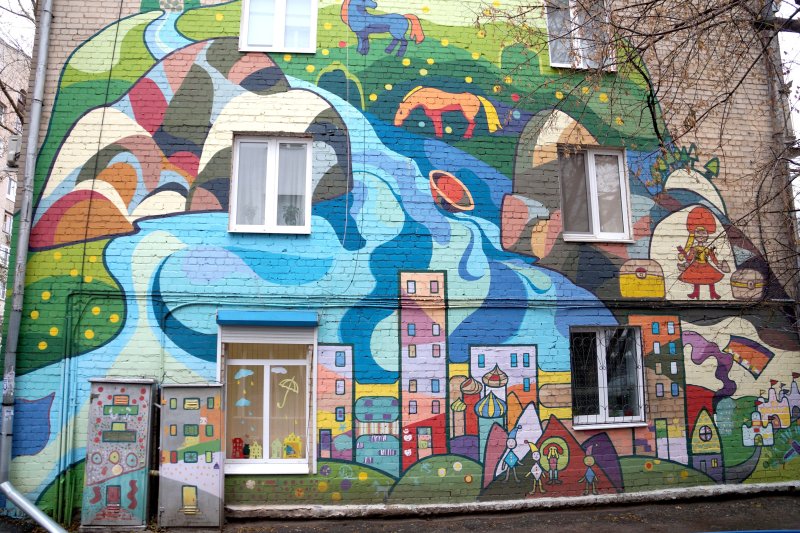 Расписные фасады домов