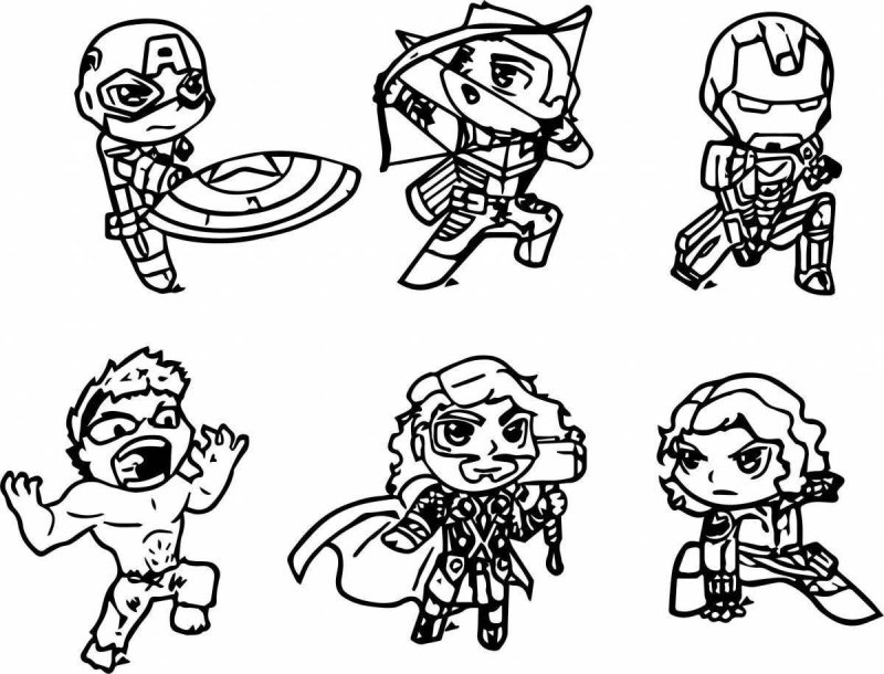 Раскраска Marvel Мстители