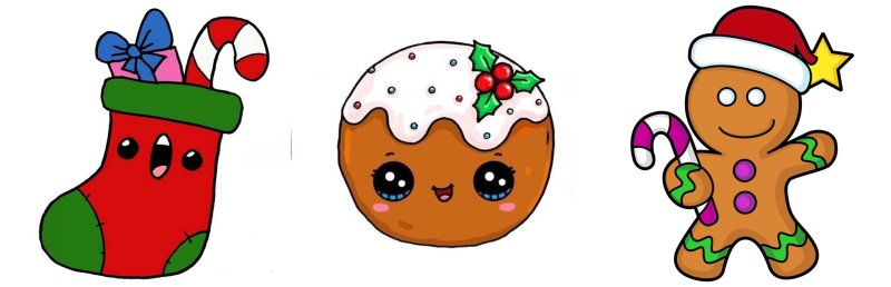 Рисунки на новый год легкие еда