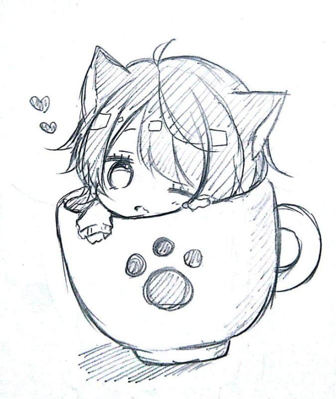 Маленькие анимешные рисунки для срисовки
