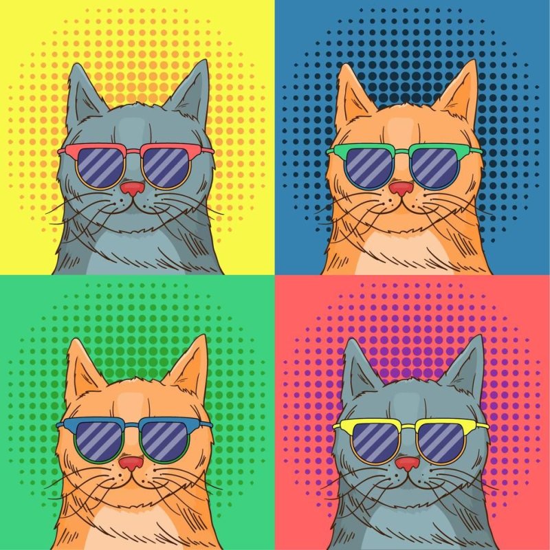 Кот в стиле комикса