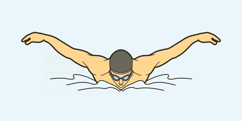 Пловец Баттерфляй рисунок