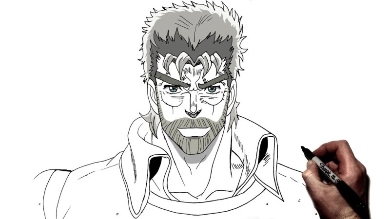 Джозеф Джостар старый карандашом