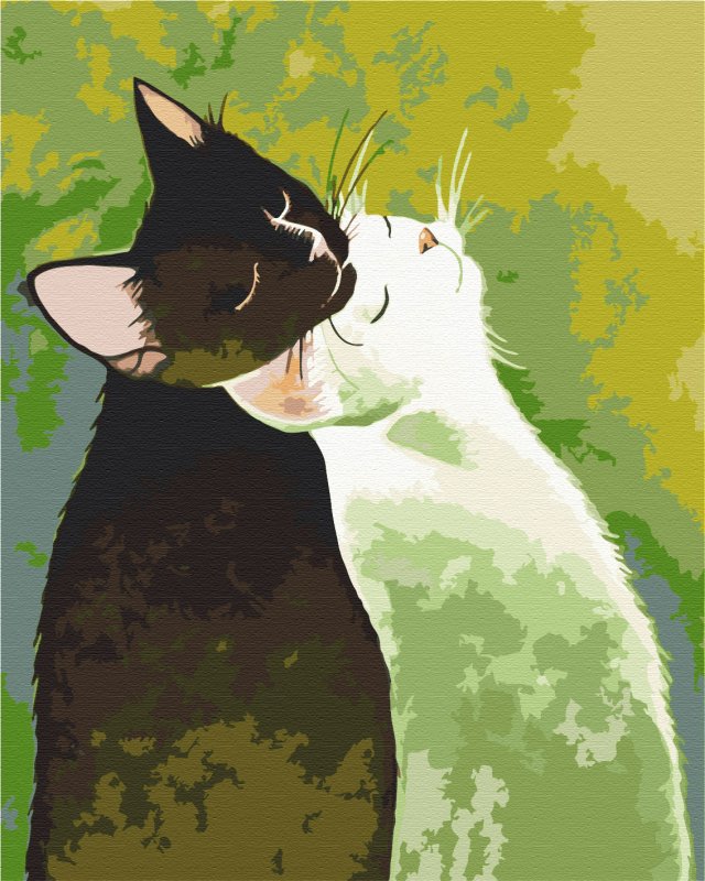 Кот с кошкой в обнимку