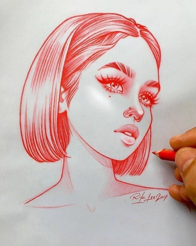 Рисунок девушки карандашом