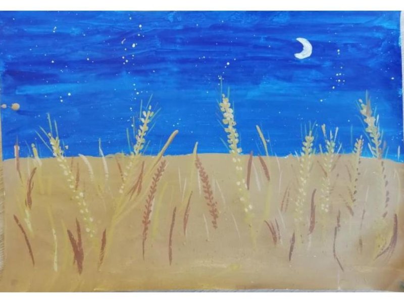 рисование пшеничное поле в подготовительной группе