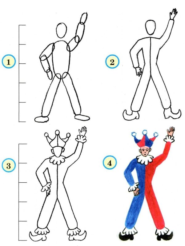 Поэтапное рисование петрушки