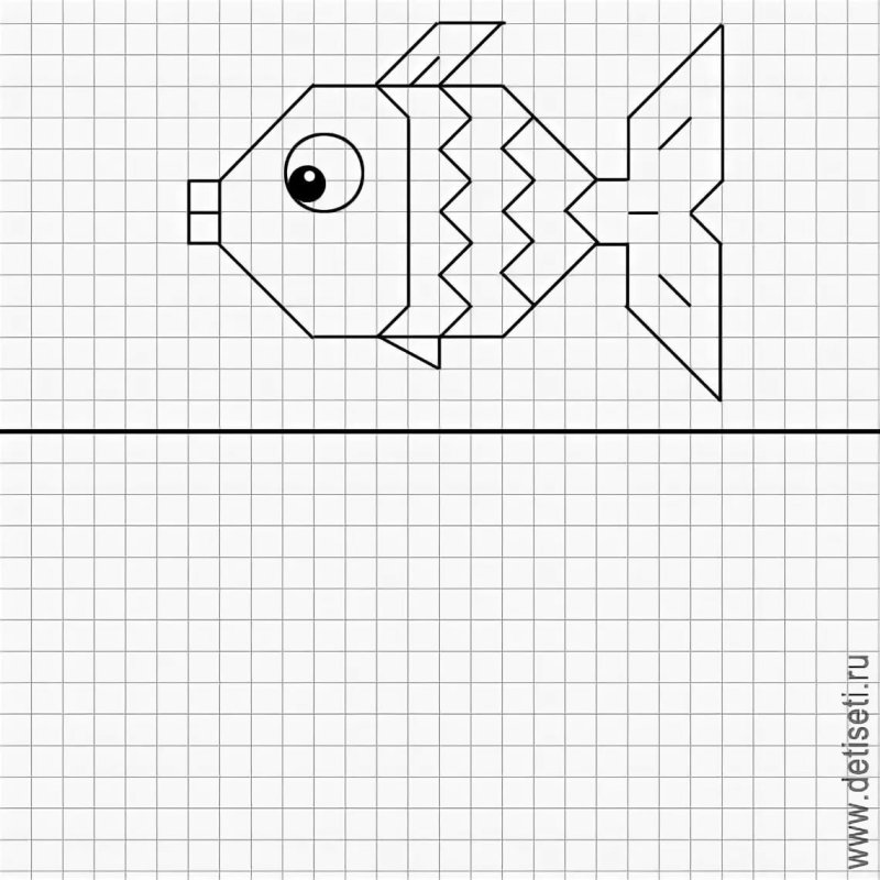 Рисунки по клеточкам для детей