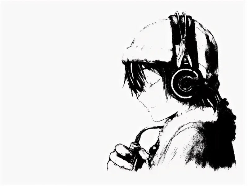 Аниме парень с наушниками