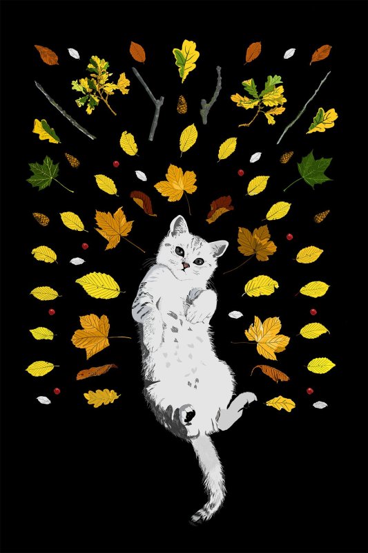 Осенние котики арт
