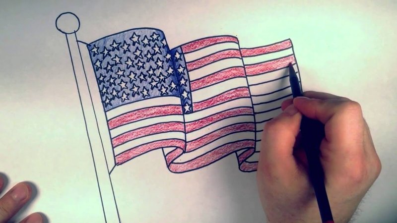 США рисунки легкие