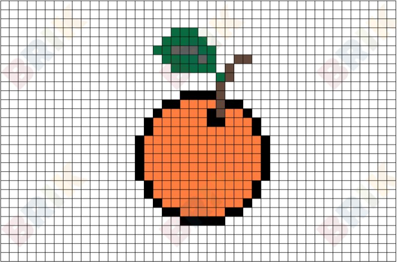 Рисование по клеточкам фрукты