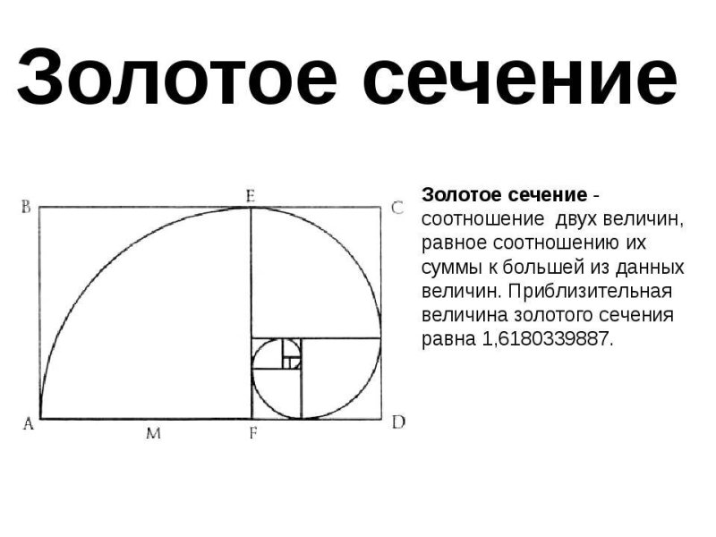 Золотое сечение в процентном соотношении