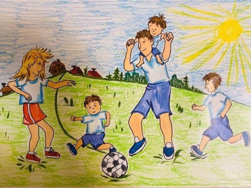 Детские рисунки на тему футбол