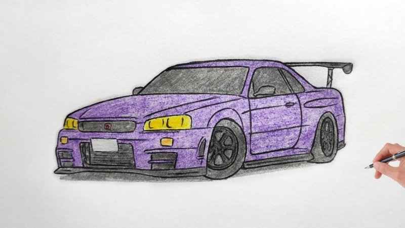 Раскраска Ниссан Скайлайн GTR r34