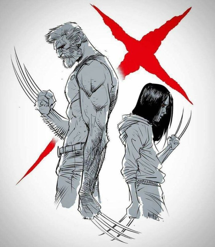 Логан Росомаха и Лора арт