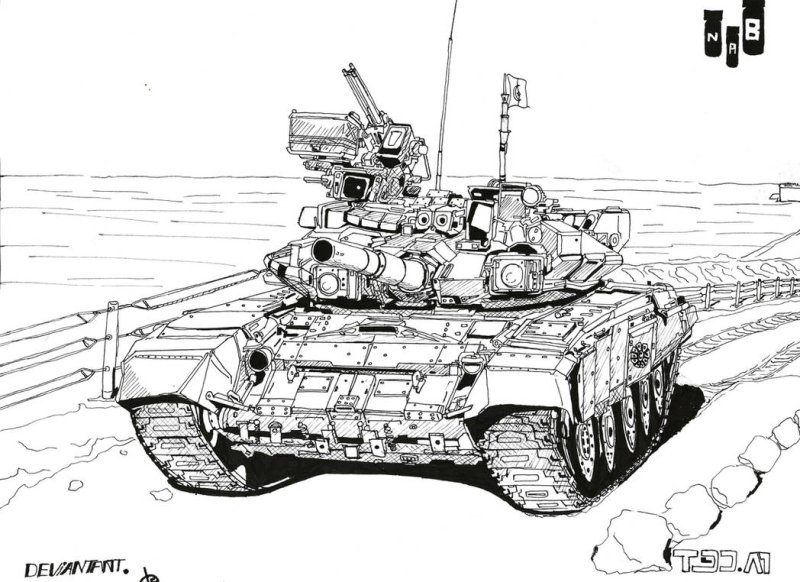 Раскраски танки т 90