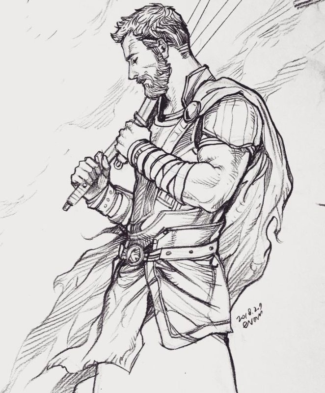 Марвел карандашом