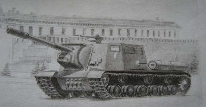 Рисунок танка ИСУ 152